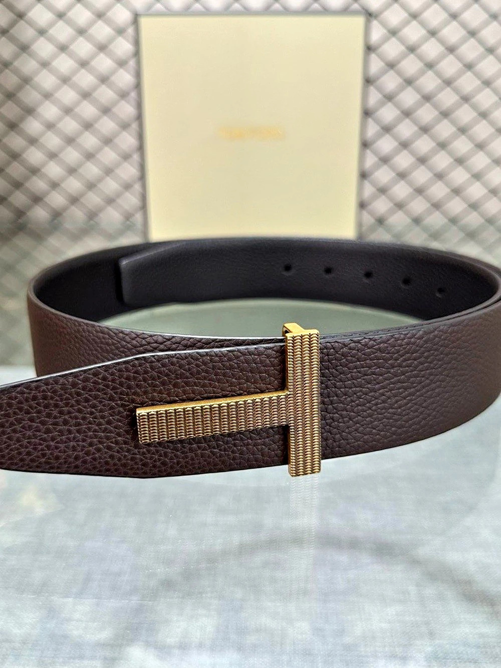 Tom Ford T Icon Reversible Leather Belt Brown & Black Like New